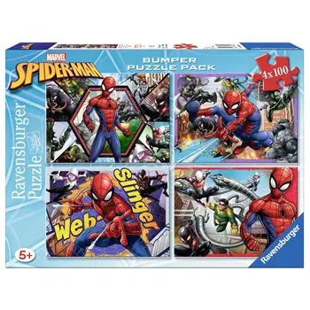 Puzzle 4x100 Pieces Spider Man Bumper Pack (photo)