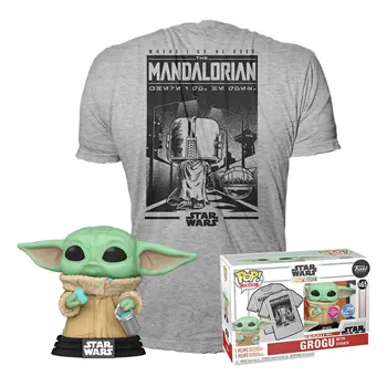Star Wars The Mandalorian POP! & Tee Box Grogu w/cookie Size M (photo)