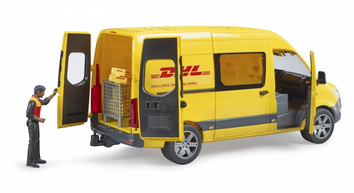 ⭐Bus MB Sprinter DHL mit Figur und Zubehör - im Online-Shop Familand kaufen